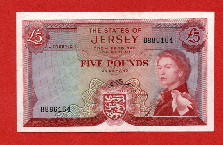 JERSEY 5 Pounds ND 1963 Pick#9b VF çt