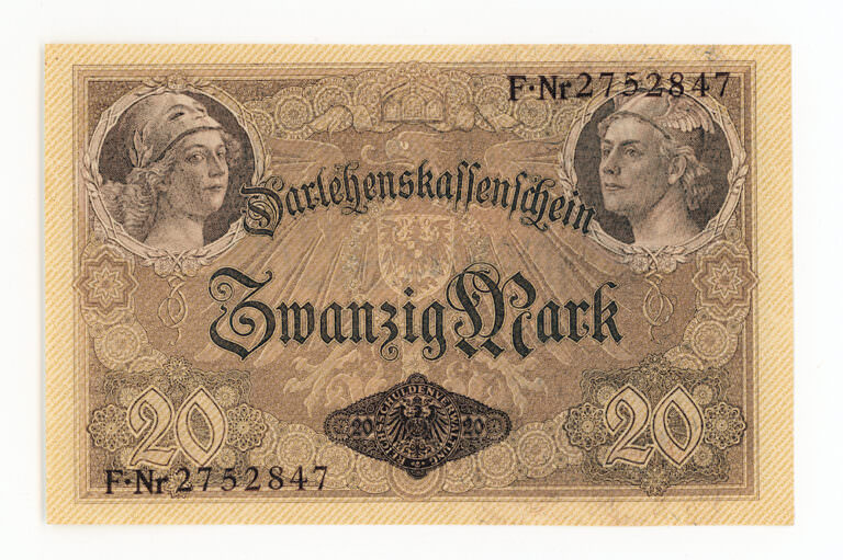 DEUTSCHLAND Almanya Germany 20 Mark 1914 Pick#48b UNC çil - Görsel 2