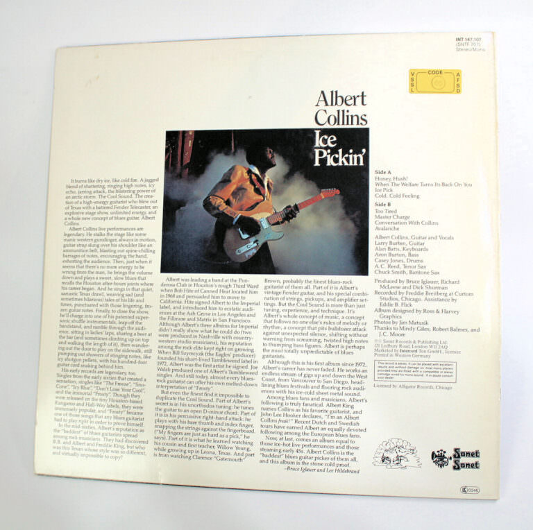 ALBERT COLLINS Ice Pickin` * Blues LP - Printed in GERMANY 8/8 - Görsel 3