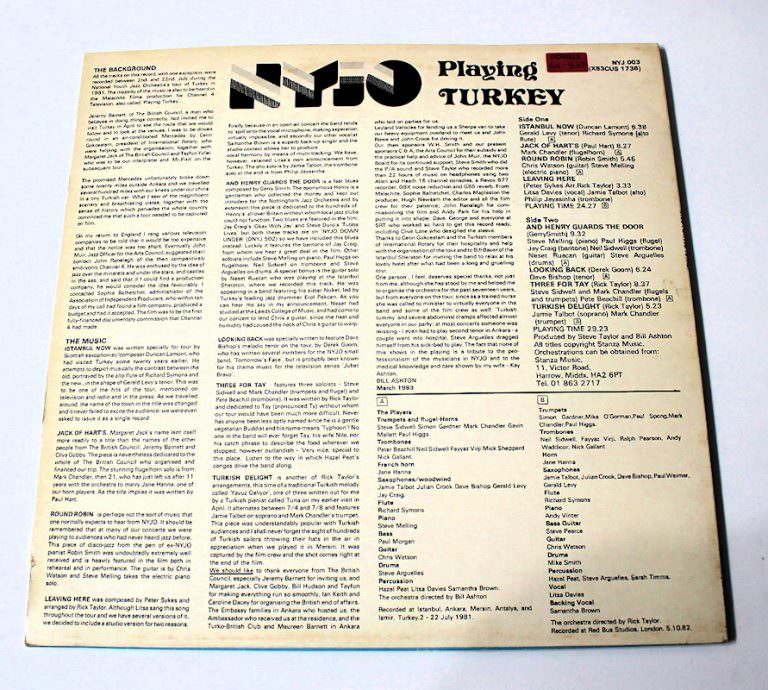 NYIO Big Band Playing Turkey 1981 Jazz Lp 33 3SATILDI - Görsel 2