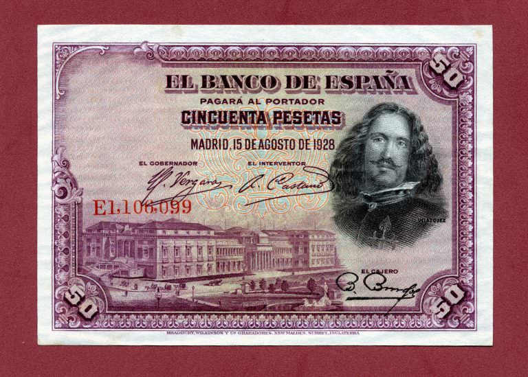 SPAIN Ispanya 50 Pecetas 1928 EF *çt