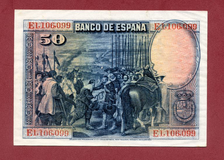 SPAIN Ispanya 50 Pecetas 1928 EF *çt - Görsel 2