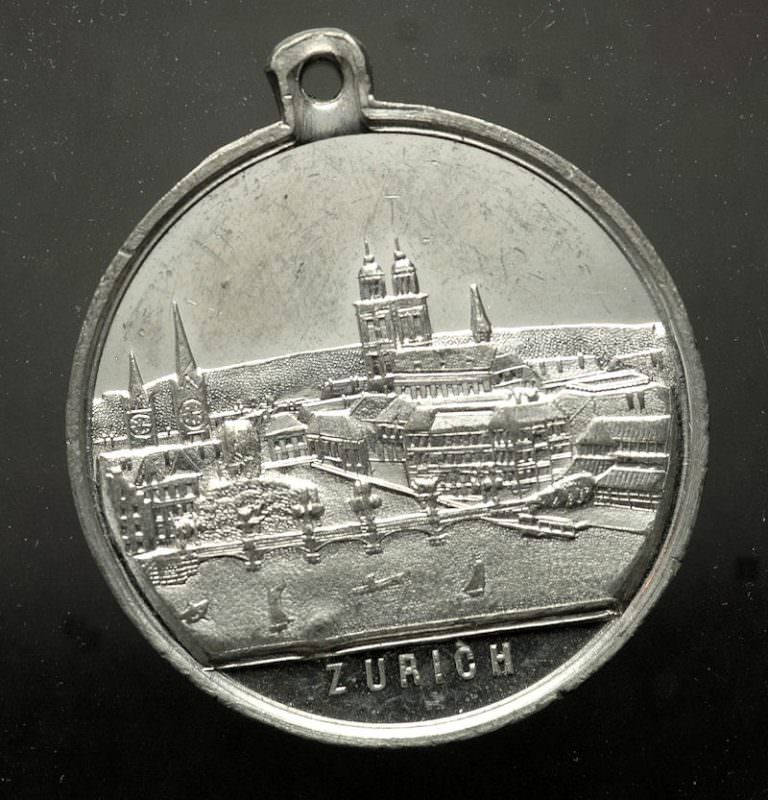 Switzerland Zurich National Exhibition 1883 Huguenin Medals RARE!! - Görsel 3