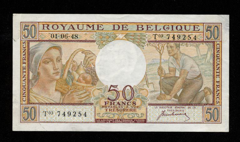 BELGIUM Belgique 50 Francs 1948 - EF / ççt - Görsel 2
