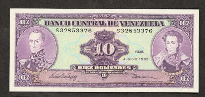 VENEZUELA 10 Bolivares 1995 UNC