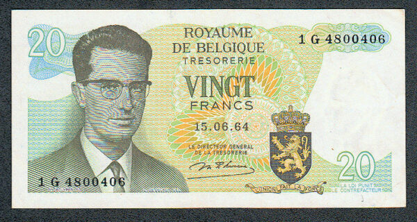 BELGIUM Belgique 20 Francs UNC - çil - Görsel 2
