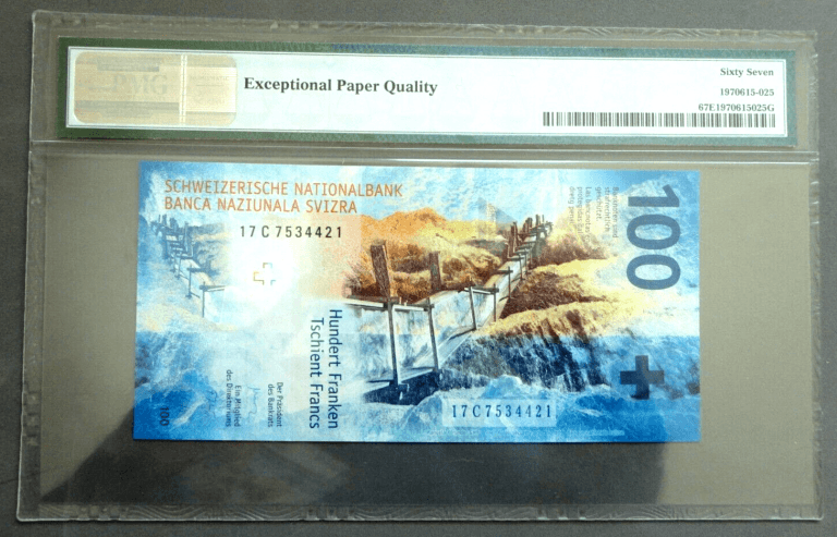 SWITZERLAND 100 Francs 2017 PMG 67 EPQ Uncirculated UNC - Görsel 2