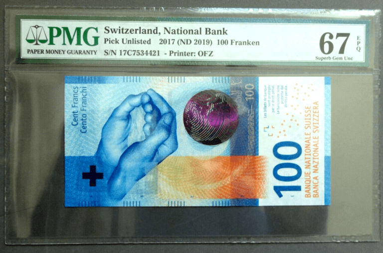 SWITZERLAND 100 Francs 2017 PMG 67 EPQ Uncirculated UNC - Görsel 3