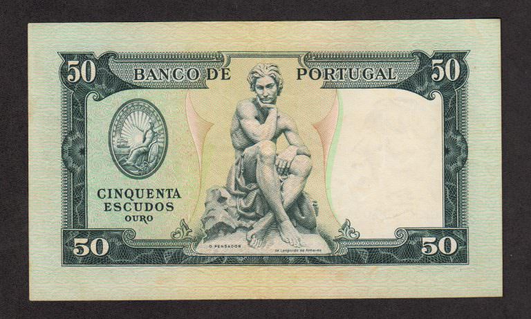 PORTUGAL Portekiz 50 Escudos 1955 Pick#160 EF - ççt *SATILDI - OUT OF STOCK - Görsel 2
