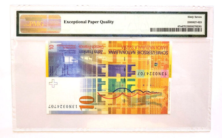 SWITZERLAND 10 Francs 2013 PMG 67 EPQ - UNC - Görsel 2