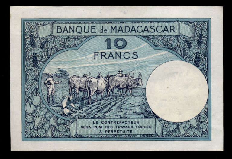 MADAGASCAR 10 Francs ND (1937-47) Pick # 36 – UNC - Görsel 2