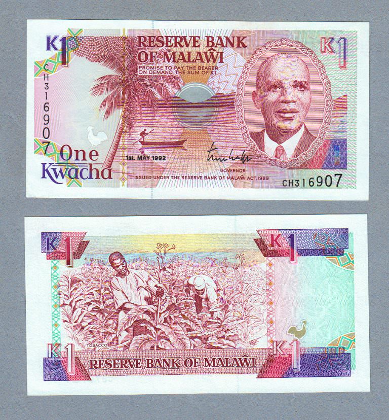 MALAWI 1 Kwacha 1992 Pick # 23b – UNC