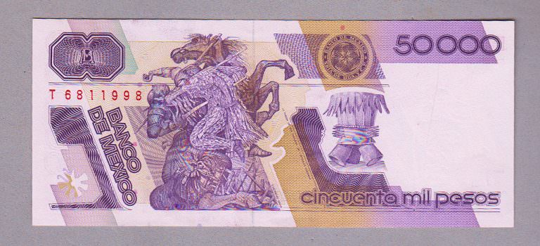 MEXICO 50000 Pesos 1989 Pick # 93b - UNC - Görsel 2