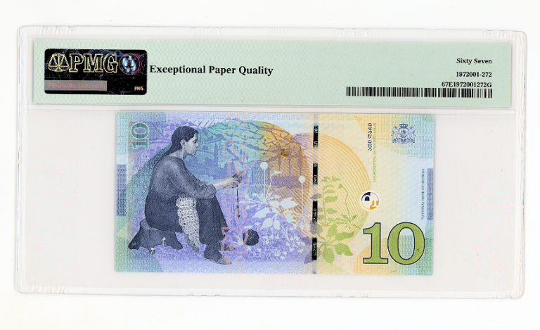 Georgia Gürcistan 10 Lari 2019 PMG 67 EPQ UNC - çil - Görsel 2
