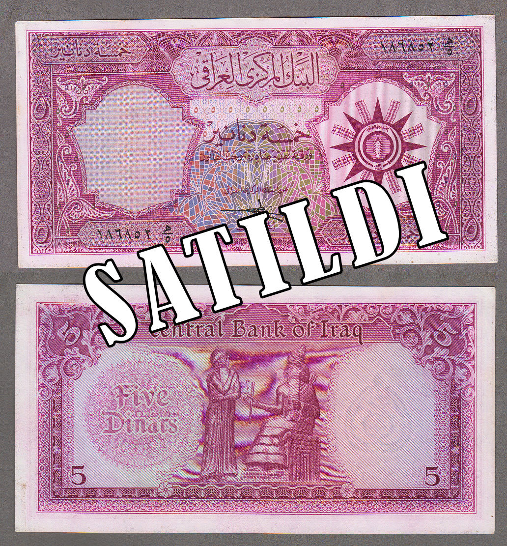 IRAQ 5 Dinars ND (1959) Pick # 54 - UNC (SATILDI - STOKTA YOK)
