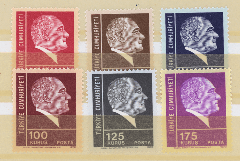 Sürekli Seri pulları Atatürk 1972 **MNH Mint – Turkey Stamps
