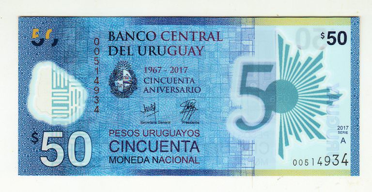 URUGUAY 50 Pesos Polymer - UNC