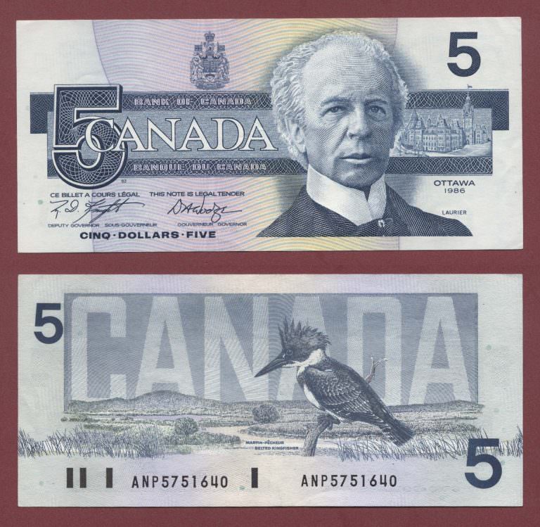 CANADA Kanada 5 Dollars 1986 Pick # 95 - UNC *SATILDI - OUT of  STOCK