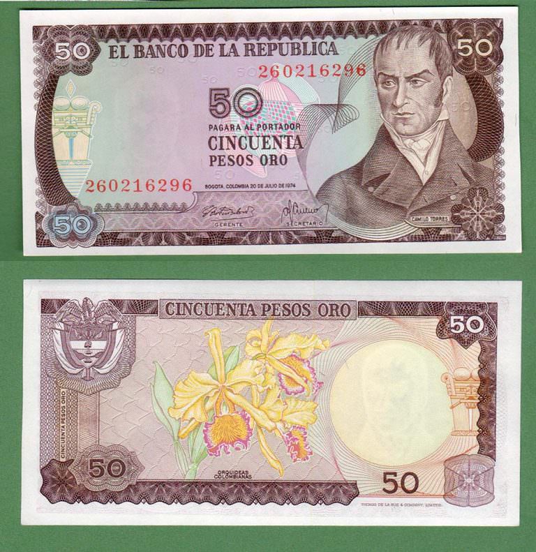 COLOMBIA 50 Pesos 1986 Pick # 425b - UNC *çil *SATILDI - OUT OF STOCK