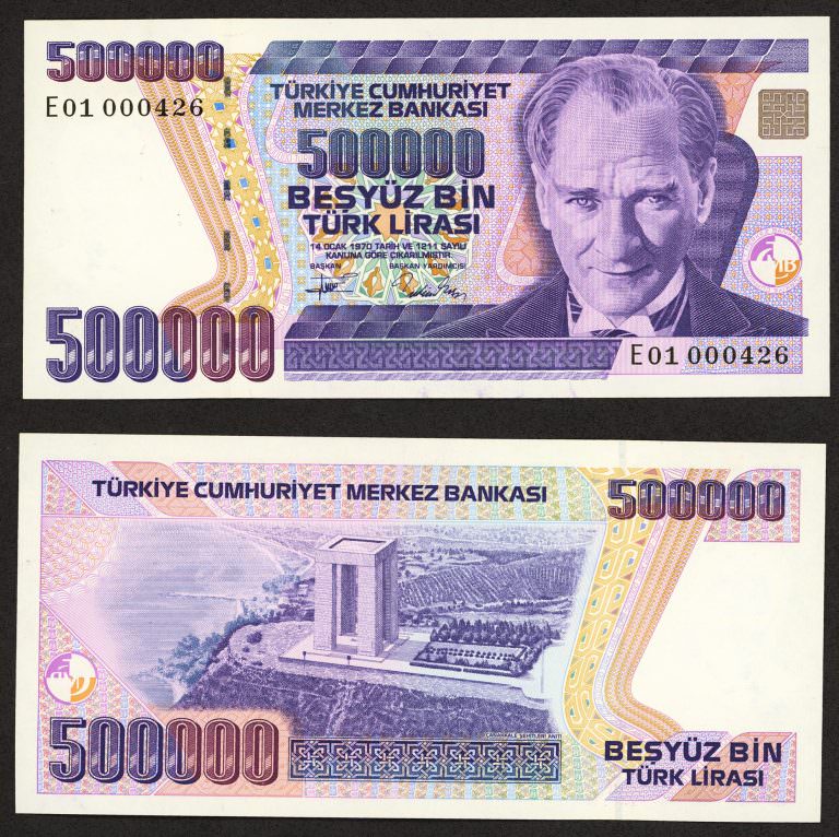 7. Emisyon 500 000 Lira 1997-2006 çil – UNC ilk bin 7. Emis. 4. Tertip