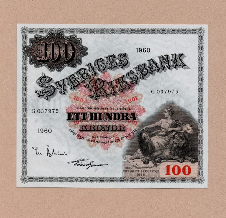 SWEDEN Isveç 100 Kroner 1960 AU/EF