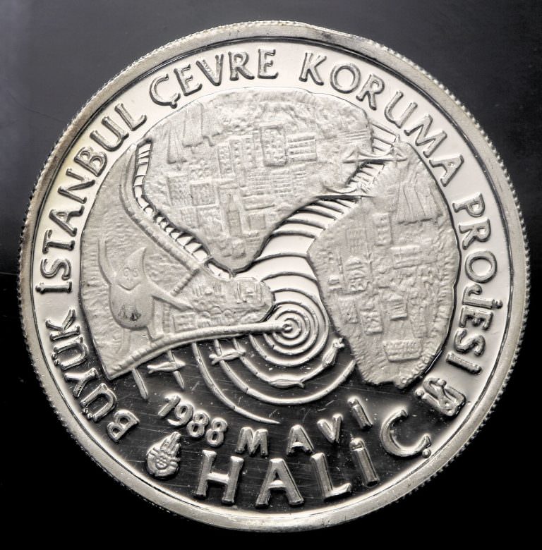 20000 Lira 1988 YILI MAVİ HALİÇ DARPHANE HATIRA GÜMÜŞ Nadir! (sertifikasiz)