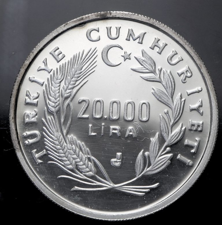 20000 Lira 1988 YILI MAVİ HALİÇ DARPHANE HATIRA GÜMÜŞ Nadir! (sertifikasiz) - Görsel 2