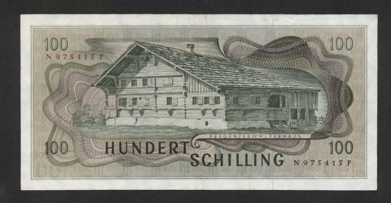 AUSTRIA 100 Shilling 1969 Erste Auflage ççt/EF *SATILDI - OUT OF STOCK - Görsel 2