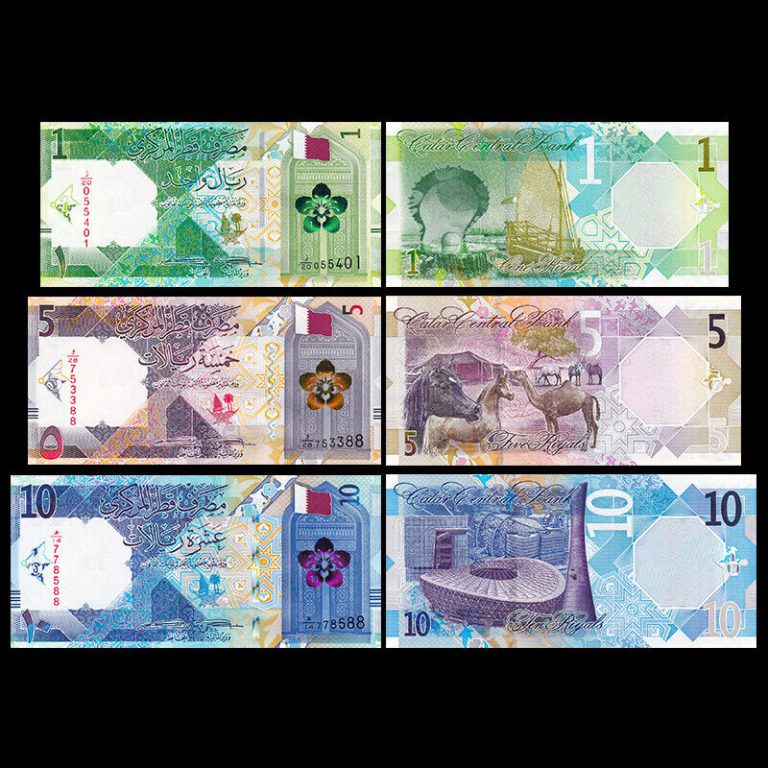 KATAR 1 + 5 + 10 Riyal 2020 - UNC çil - Görsel 2