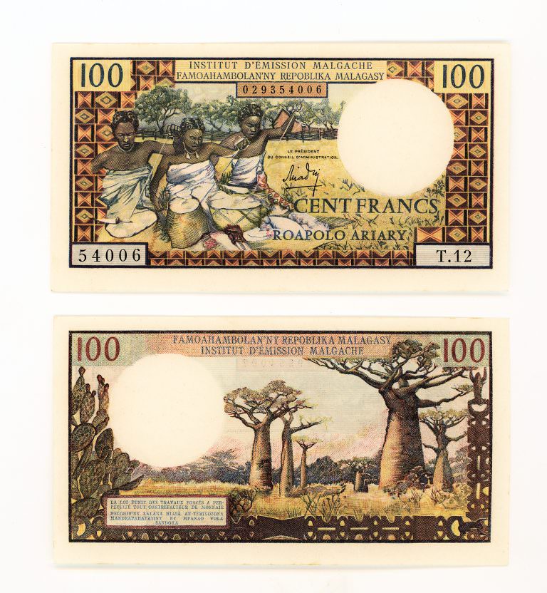 MADAGASCAR 100 Francs ND (1966) Pick # 57a – UNC