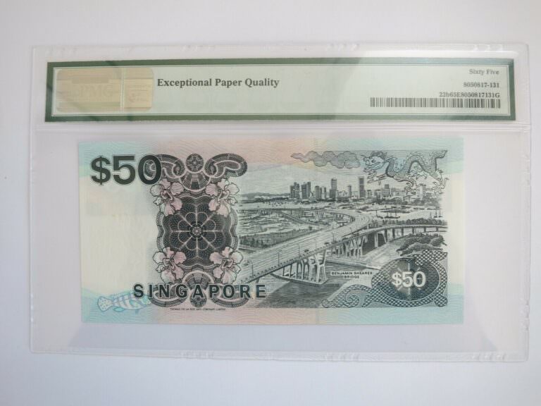 SINGAPORE 50 Dollars 1987 PMG 65 EPQ - UNC *SATILDI - SOLD OUT - Görsel 2