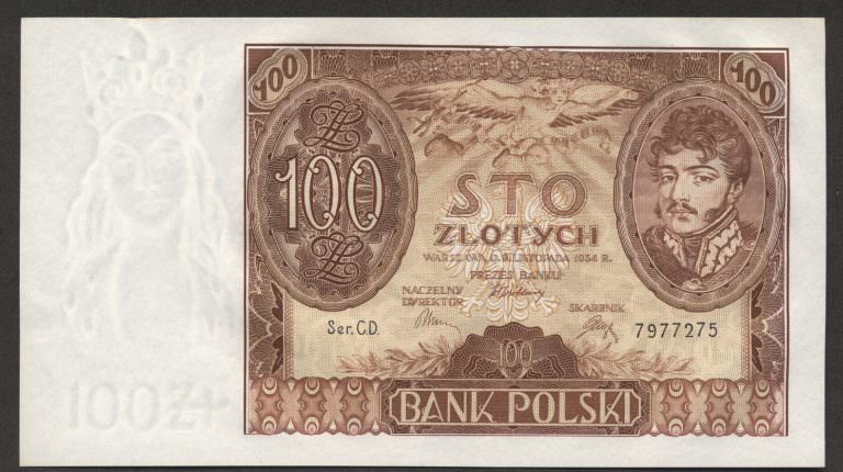 Polonya POLAND 100 Zlotych 1934 UNC *çil SATILDI - OUT OF STOCK