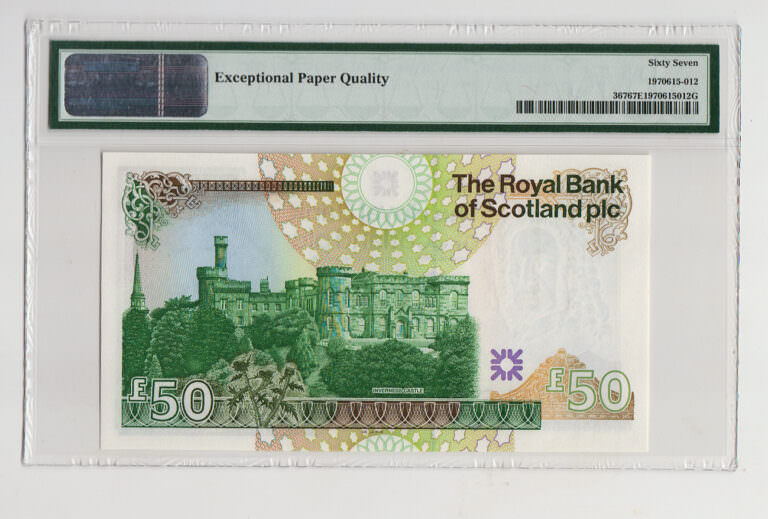 Iskoçya SCOTLAND  50 POUNDs 14.9.2005 PMG 67 EPQ - UNC - Görsel 2