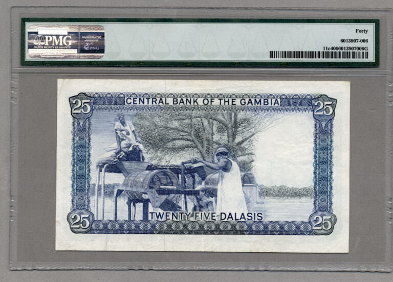 GAMBIA 25 Dalasis ND 1987-90 PMG 40 EF *ççt SATILDI - OUT OF STOCK - Görsel 2