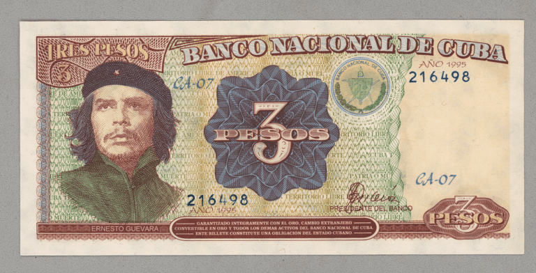 CUBA 3 Pesos 1995 Che Guavera imzali UNC