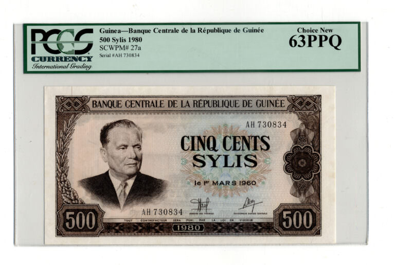 GUINEA 500 Cylis 1980 Tito PCGS 63 PPQ - UNC