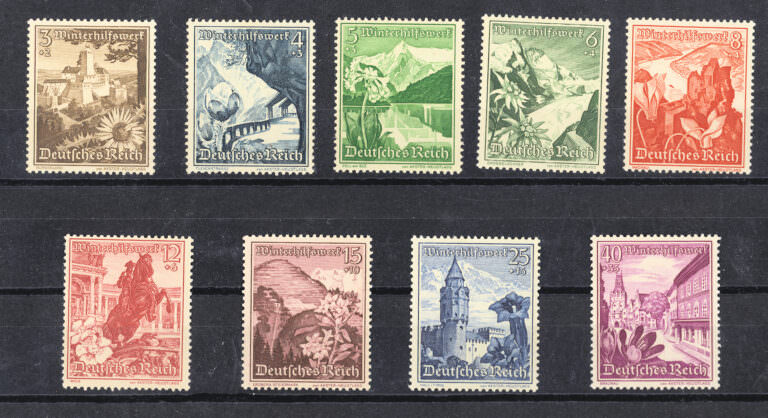ALMANYA Deutschland 1938 Mi-675-683 FALZ