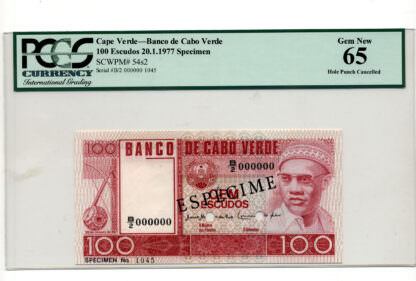 CABO VERDE 100 Escudos 197/ PCGS 65 - UNC *SPECIMEN