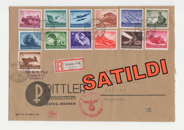 ALMANYA Deutschland 1944 Mi-873-885 Postal Cover EINSCREBEN