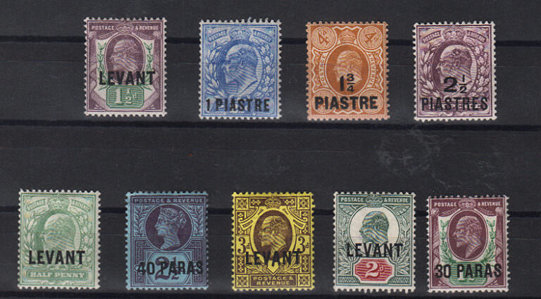 LEVANT Ingiliz Postanesi Pulları English Post Stamps in Turkey Ottoman Periot Mint