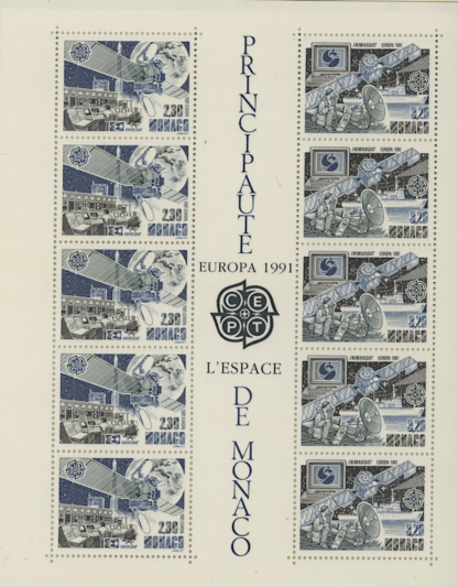 MONACO CEPT Block 1991 Space **MNH SATILDI - OUT OF STOCK SATILDI - OUT OF STOCK SATILDI - OUT OF STOCK