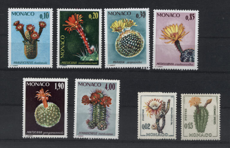MONACO Kaktüs çiçekleri serisi Mint **MNH SATILDI - OUT OF STOCK SATILDI - OUT OF STOCK SATILDI - OUT OF STOCK