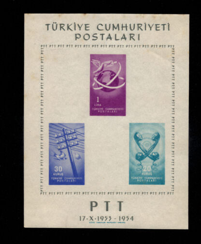 PTT 1953-54 Block 6 Mint **MNH (hafif lekeli)
