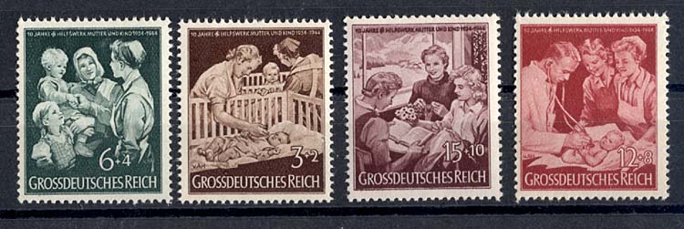 ALMANYA Deutschland 1944 Hilfswerk Mi-869-872 Mint **MNH