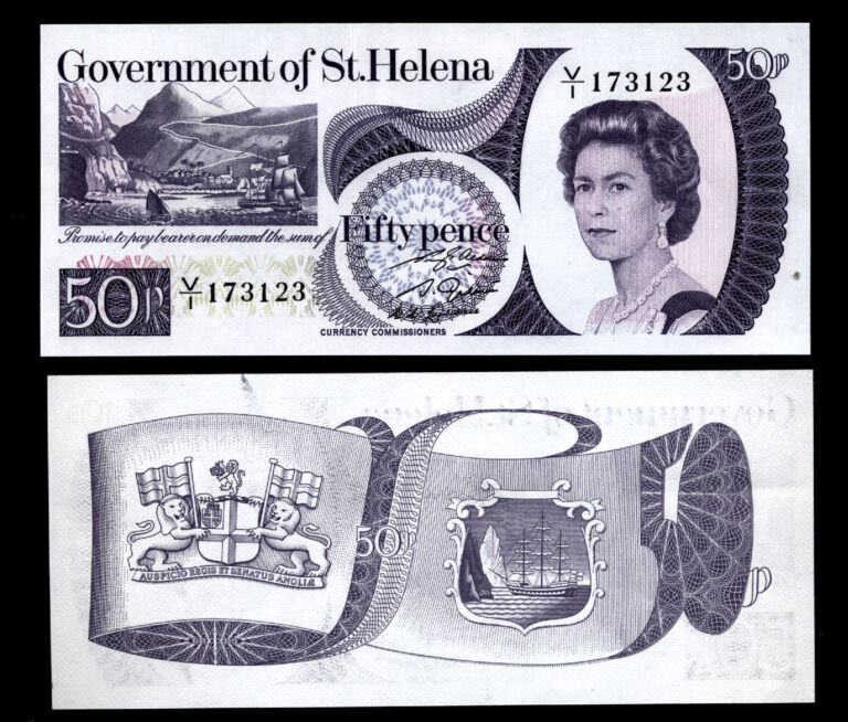 St. HELENA 50 Pence ND (1979) w/Queen Kraliçe Pick # 5a - UNC *çil