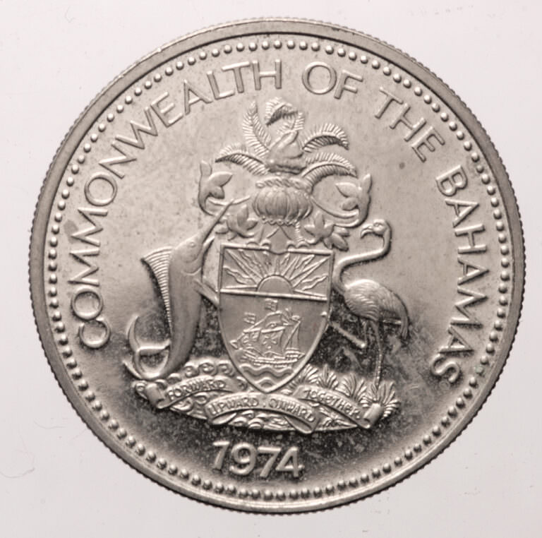 BAHAMAS 20 Cents 1974 Yelkenli motif *Silver - Görsel 2
