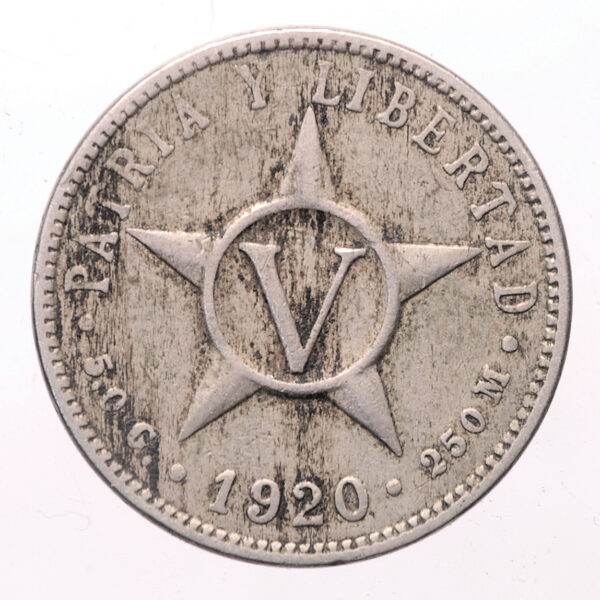 CUBA Küba 1 & 5 Centavos 1920