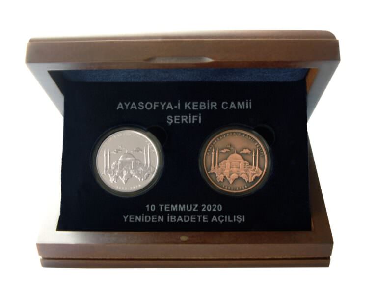 AYASOFYA`NIN ACILISI 2020 Gümüş ve Bronz Set kutusuyla SERTIFIKALI