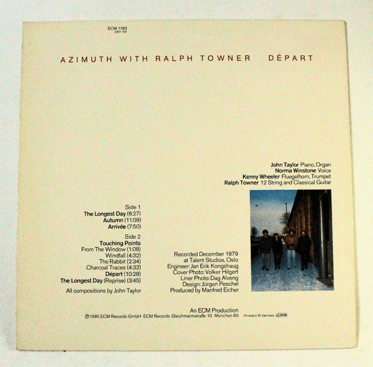 AZIMUTH w/ RALPH TOWNER – ECM Records *Made in Germany Plak 7 / Kapak 7 *SATILDI - OUT OF STOCK - Görsel 2