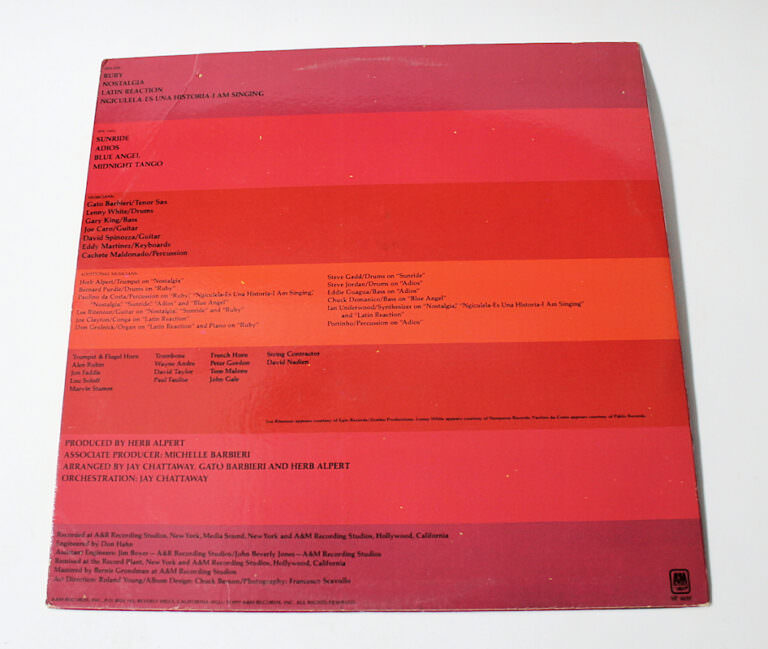 Gato Barbiıeri - Ruby, Ruby 1977 Lp 33 *SATILDI - OUT OF STOCK - Görsel 2